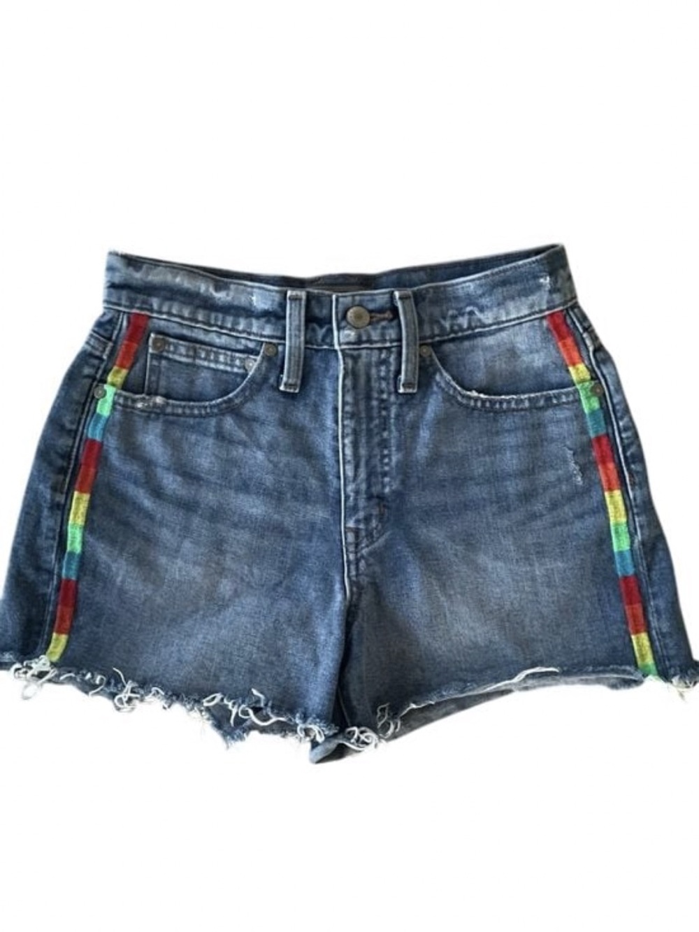 Point Sur Embroidered Fringe Jean Shorts EU 25